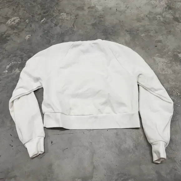 Beyond Yoga Size Small Sweatshirt Cozy Fleece Saturday Cropped Pullover White - Picture 5 of 7